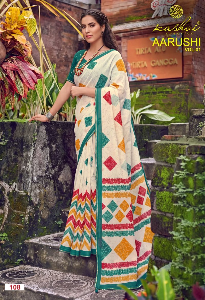 Aarushi Vol 1 By Kashvi Weightless Printed Fancy Saree 